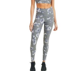 MONO B Gray Floral Athletic Leggings